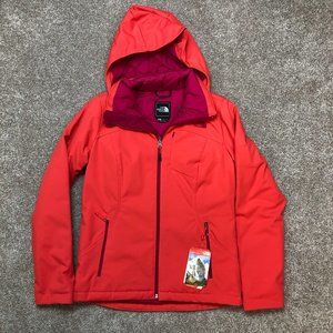 The North Face Women Apex Elevation Hooded Coat Jacket Pink Orange Small